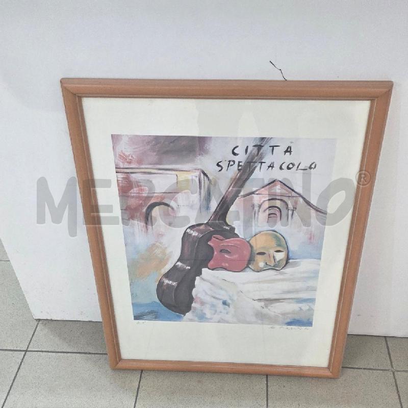 QUADRO C LEGNO MASCHERE CON CHITARRA CITTÀ SPETTACOLO RAUSO | Mercatino dell'Usato Benevento 1