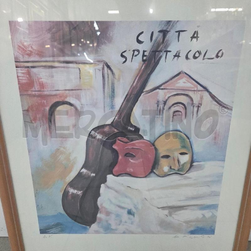 QUADRO C LEGNO MASCHERE CON CHITARRA CITTÀ SPETTACOLO RAUSO | Mercatino dell'Usato Benevento 2