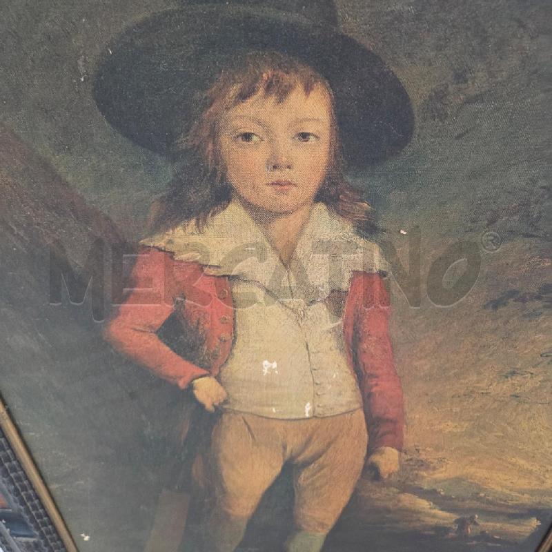 QUADRO C LEGNO NERA MARRONE RAGAZZO CON CAPPELLO NERO | Mercatino dell'Usato Benevento 2