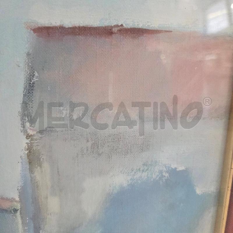 QUADRO C LEGNO PASSPARTOU ROSSO CASE AZZURRE | Mercatino dell'Usato Benevento 4