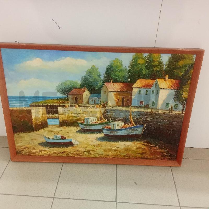 QUADRO C MARRONE BARCHETTE SUL MOLO MARE  | Mercatino dell'Usato Benevento 1