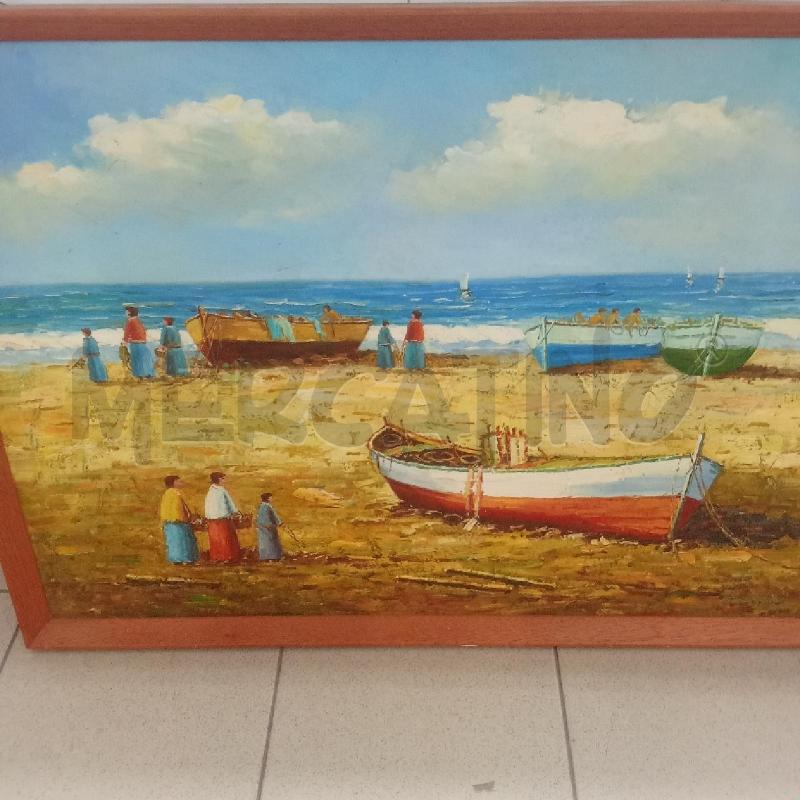 QUADRO C MARRONE BARCHE AL MARE SPIAGGIA | Mercatino dell'Usato Benevento 2