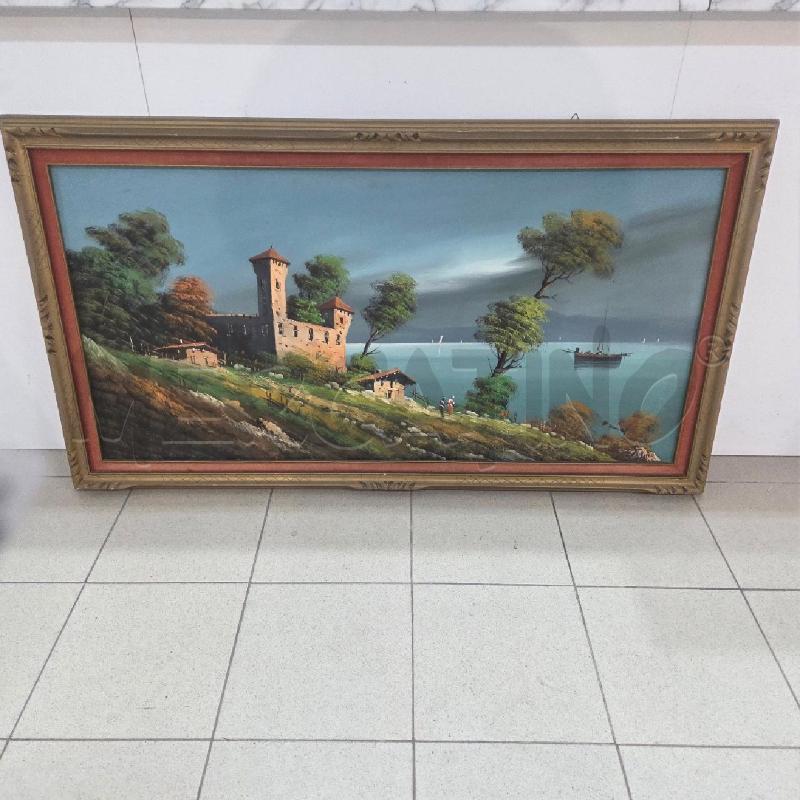 QUADRO C MARRONE CASTELLO SU FIUME PRATO VERDE | Mercatino dell'Usato Benevento 1