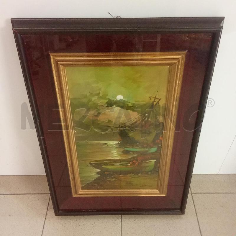 QUADRO C MARRONE PASSAPARTOU ROSSO BARCHE IN TEMPESTA | Mercatino dell'Usato Benevento 3