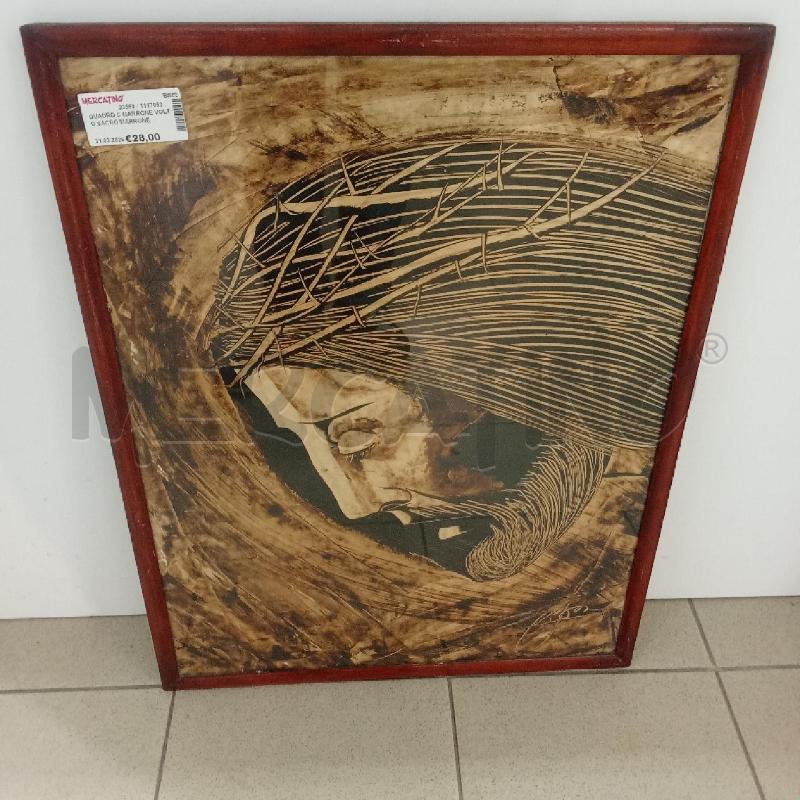 QUADRO C MARRONE VOLTO SACRO MARRONE GIALLO | Mercatino dell'Usato Benevento 1