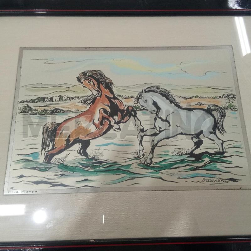 QUADRO C NERA CAVALLI MARRONE BIANCO OTTAVIANI | Mercatino dell'Usato Benevento 2