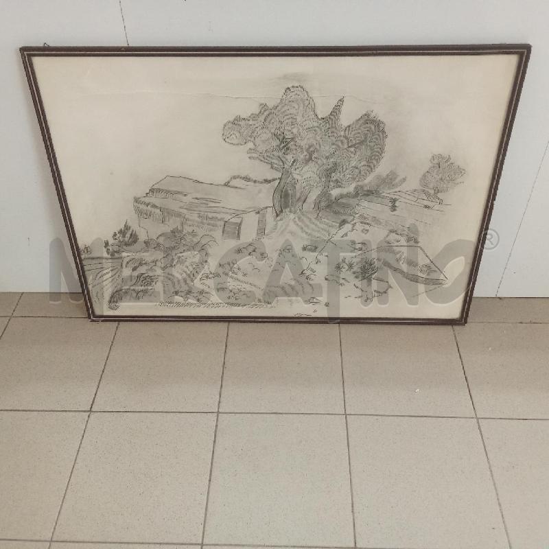 QUADRO C NERA DISEGNO ALBERI CON FIUME  | Mercatino dell'Usato Benevento 1