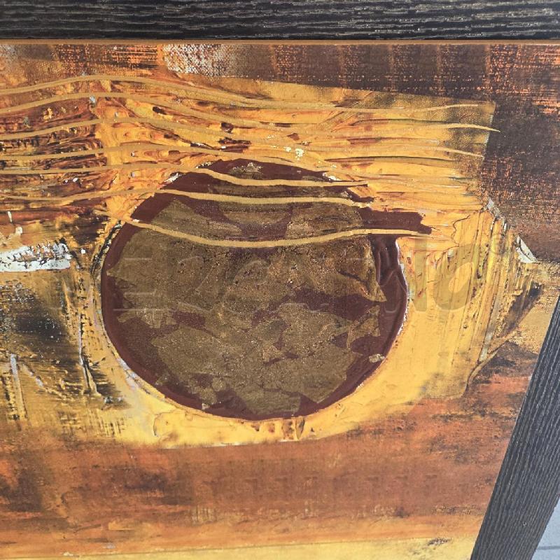 QUADRO LEGNO MARRONE DONNA DISEGNO LUNA NERO SFONDO ARANCIONE | Mercatino dell'Usato Benevento 2
