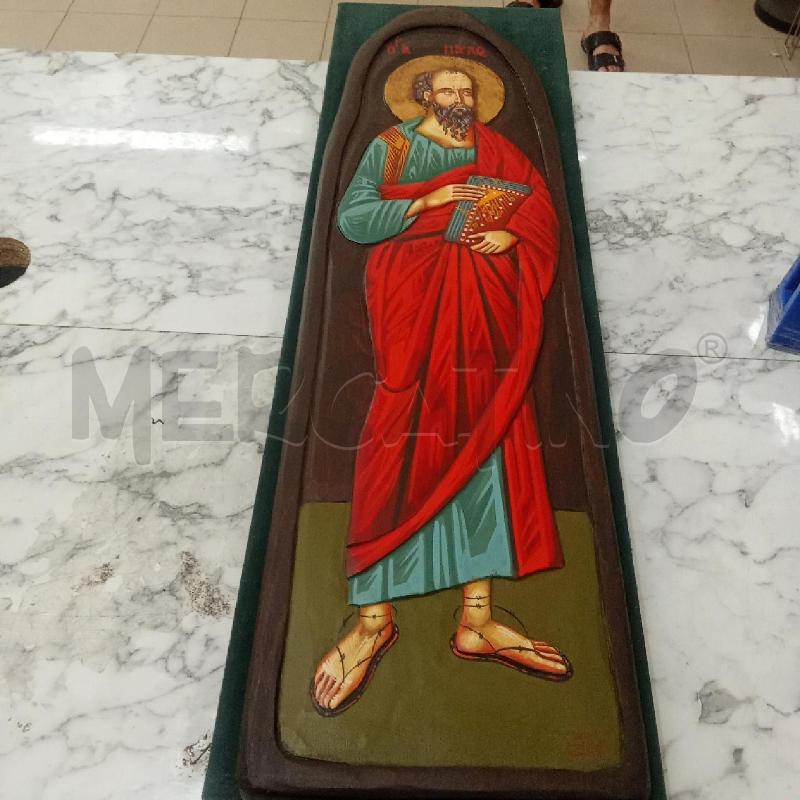QUADRO LEGNO MARRONE SAN PAOLO APOSTOLO H89CM | Mercatino dell'Usato Benevento 1