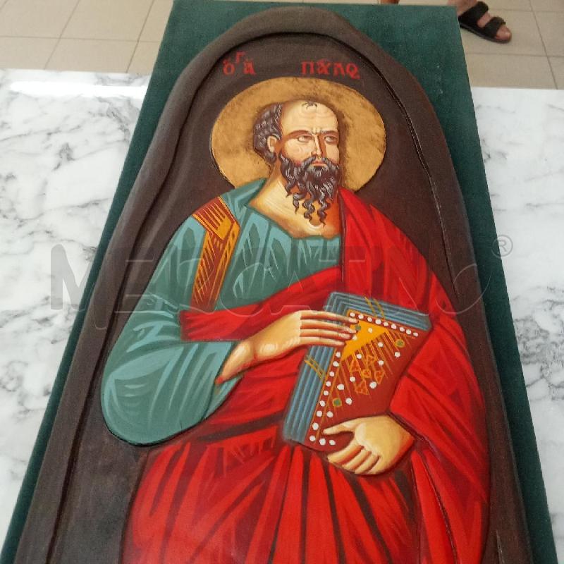 QUADRO LEGNO MARRONE SAN PAOLO APOSTOLO H89CM | Mercatino dell'Usato Benevento 2