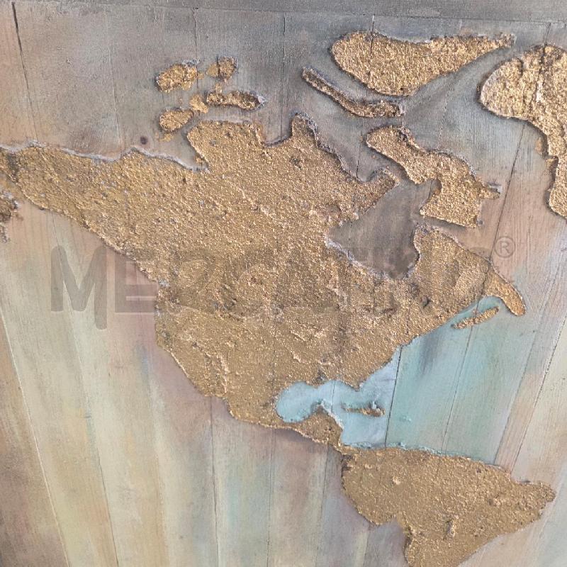 QUADRO LEGNO VARI CONTINENTI DORATI  | Mercatino dell'Usato Benevento 3