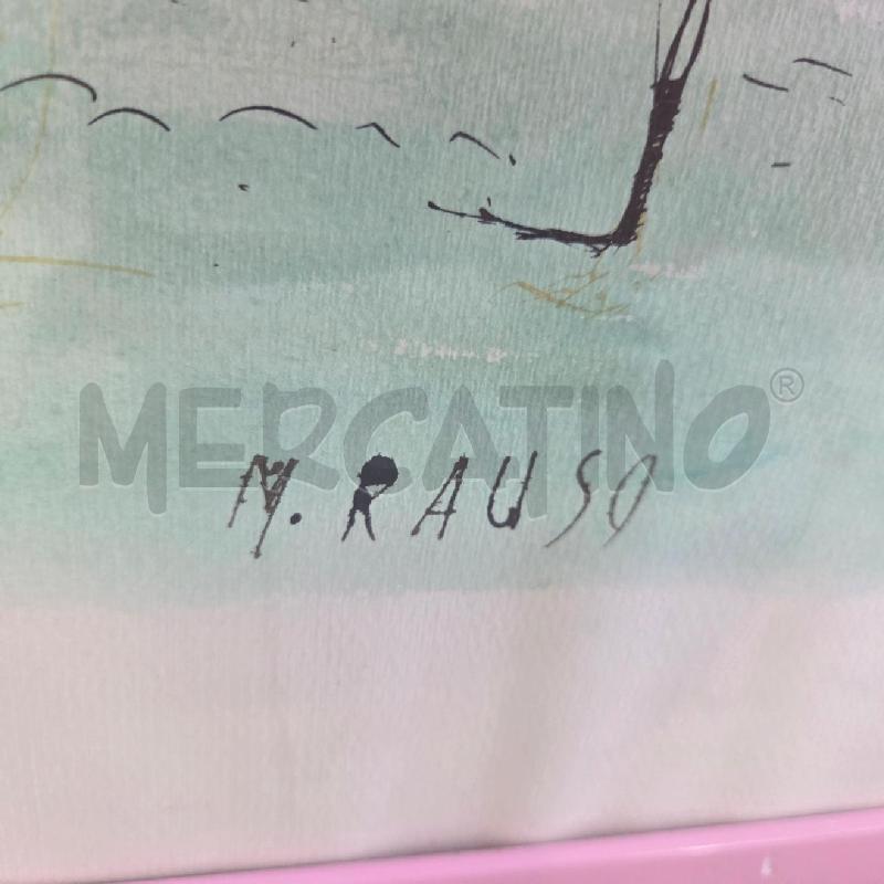 QUADRO ROSA CASE GIALLE FIRMA RAUSO | Mercatino dell'Usato Benevento 4