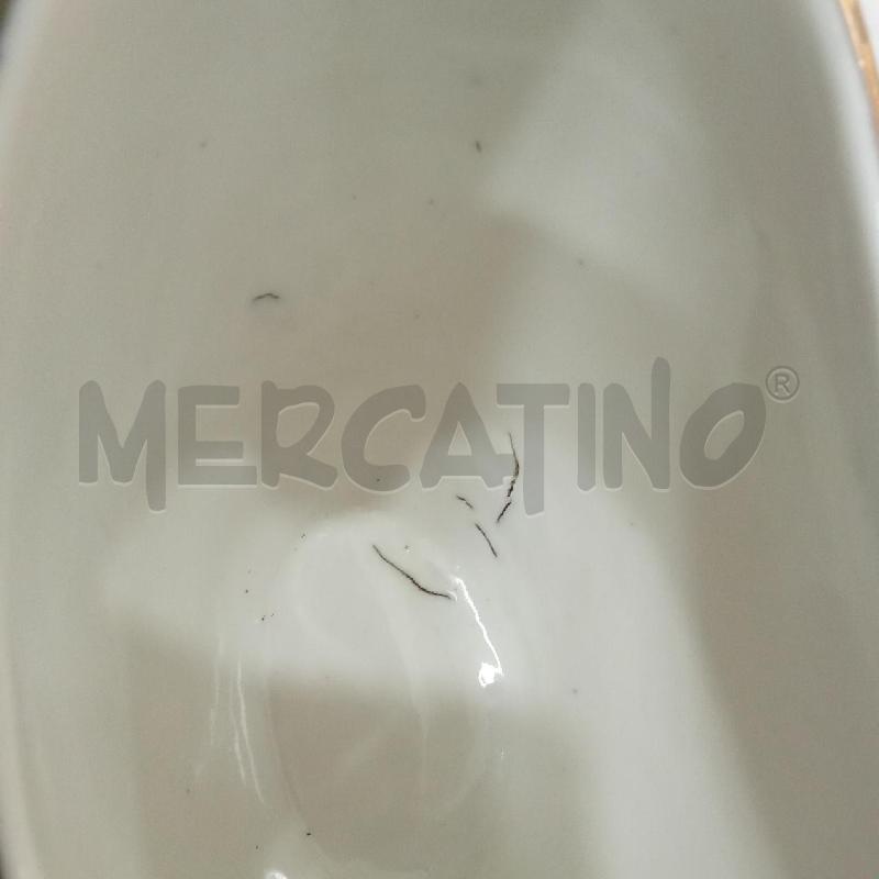 SALSIERA +VASSOIETTO PORTATA CER BORDO BLU INS VERDE FIORI | Mercatino dell'Usato Benevento 4