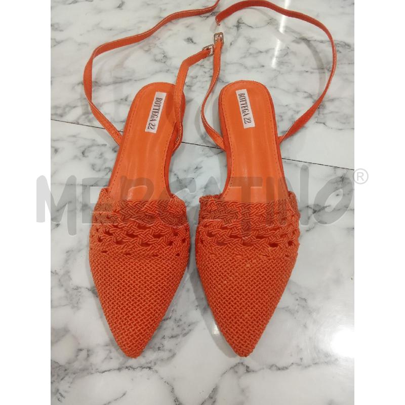 SANDALI DONNA ARANCIONI PUNTA CHIUSA UNCINETTO BOTTEGA22 | Mercatino dell'Usato Benevento 1