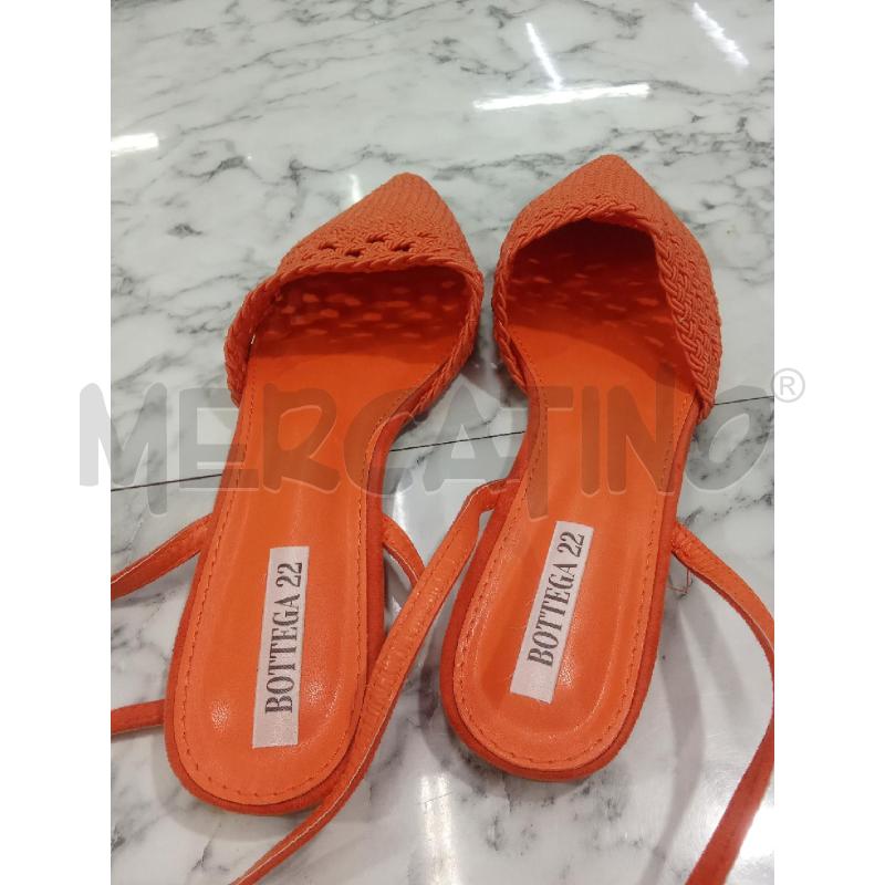 SANDALI DONNA ARANCIONI PUNTA CHIUSA UNCINETTO BOTTEGA22 | Mercatino dell'Usato Benevento 3