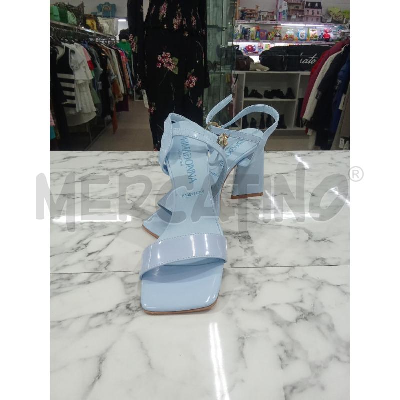 SANDALI DONNA AZZURRO TACCO TRIANGOLO PRIMADONNA | Mercatino dell'Usato Benevento 1