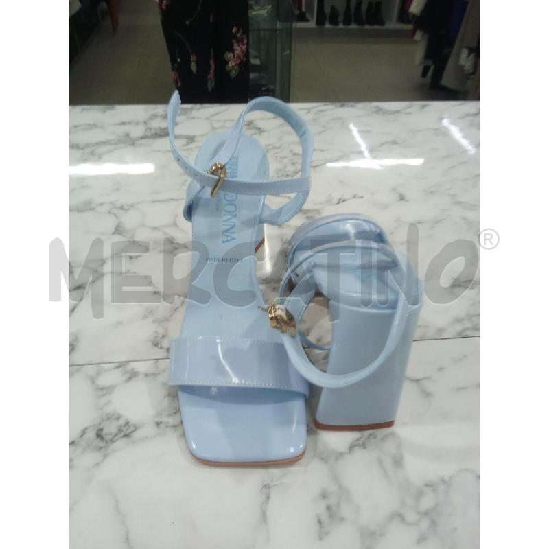 SANDALI DONNA AZZURRO TACCO TRIANGOLO PRIMADONNA | Mercatino dell'Usato Benevento 3