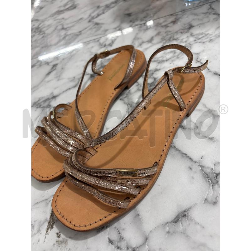 SANDALI DONNA BRONZO LAMINATI BASSI MULTIFILI LES TROPEZIENNES  | Mercatino dell'Usato Benevento 1