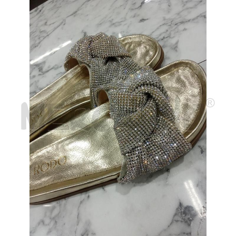 SANDALI DONNA GIALLI FIOCCO STRASS RODO  | Mercatino dell'Usato Benevento 3