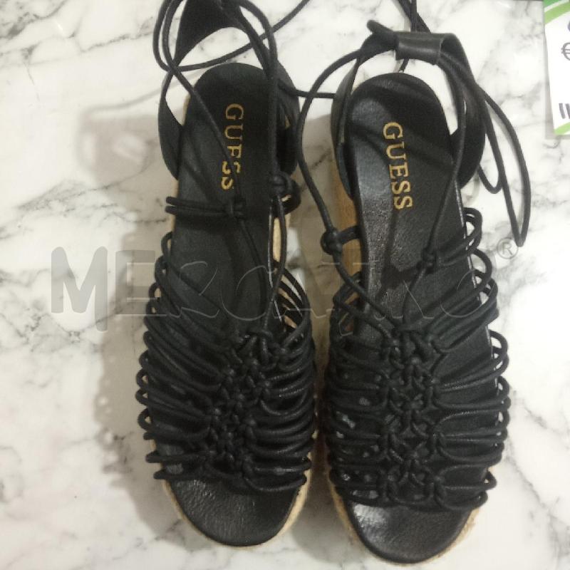 SANDALI DONNA NERI PARA IN PAGLIA GUESS | Mercatino dell'Usato Benevento 1