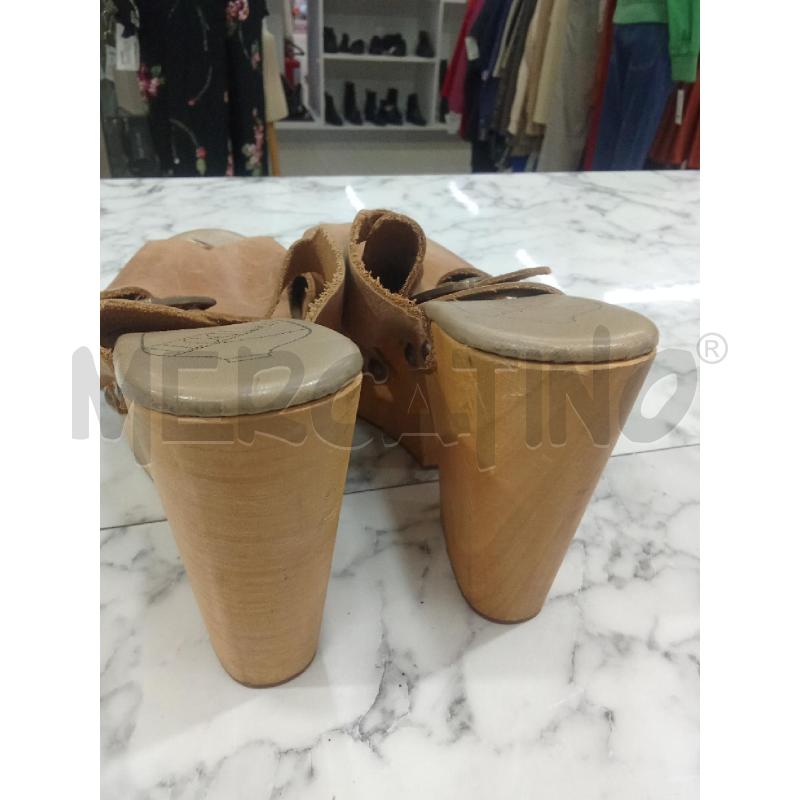 SANDALI DONNA TACCO BEIGE FASCIA CON CINTURINO ANTIDOTI | Mercatino dell'Usato Benevento 4