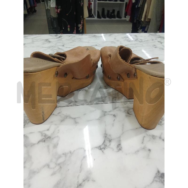 SANDALI DONNA TACCO BEIGE FASCIA CON CINTURINO ANTIDOTI | Mercatino dell'Usato Benevento 5