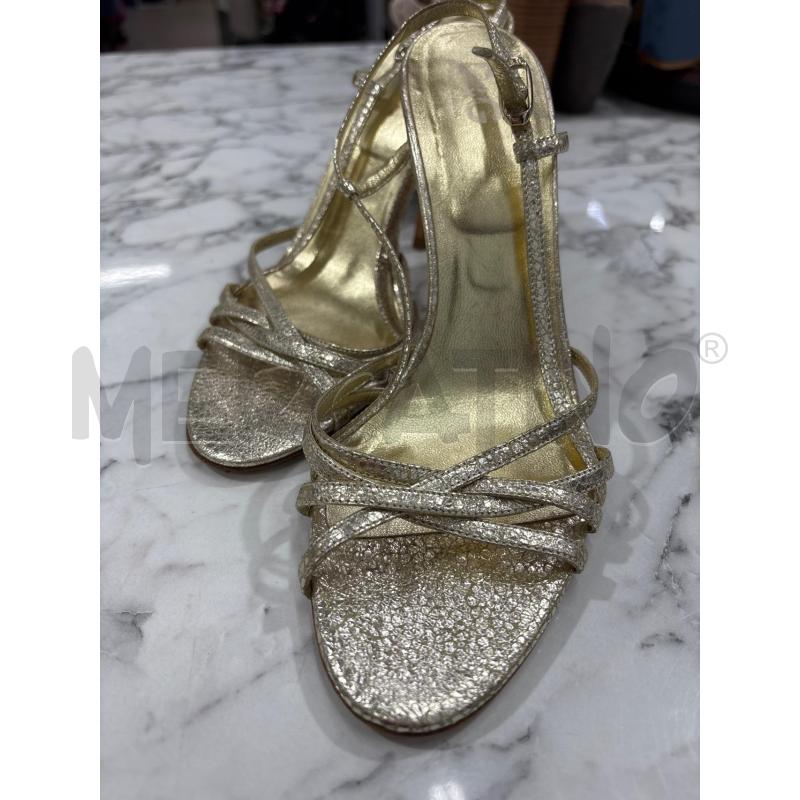 SANDALI DONNA TACCO DORATO D&G CON CINTURINO CAVIGLIA | Mercatino dell'Usato Benevento 2