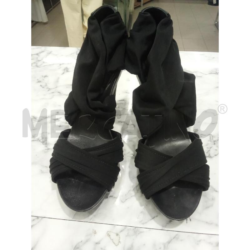 SANDALI DONNA TACCO NERO FASCIA TESSUTO CAFENOIR | Mercatino dell'Usato Benevento 1