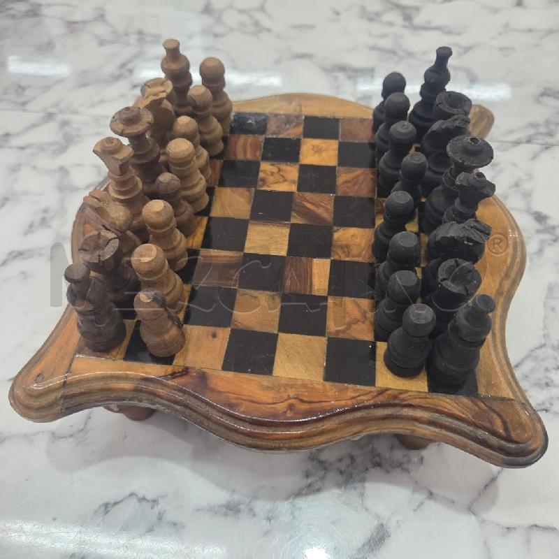 SCACCHIERA LEGNO MARRONE CON PEDINE | Mercatino dell'Usato Benevento 1