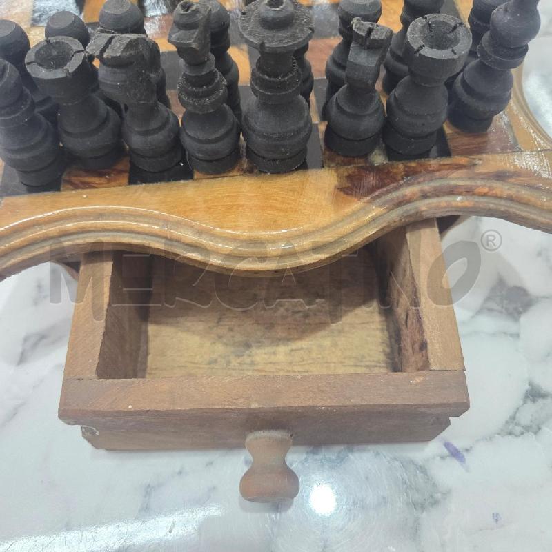SCACCHIERA LEGNO MARRONE CON PEDINE | Mercatino dell'Usato Benevento 4