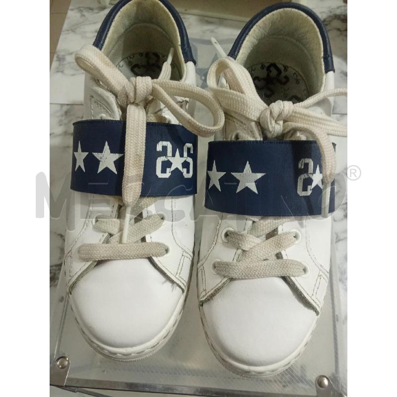 SCARPE BAMBINA BIANCO INS FASCIA BLU 2STRS PELLE | Mercatino dell'Usato Benevento 1