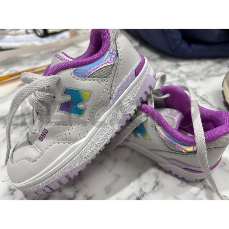SCARPE BAMBINA NEW BALANCE 550 BIANCHE E VIOLA  | Mercatino dell'Usato Benevento 3