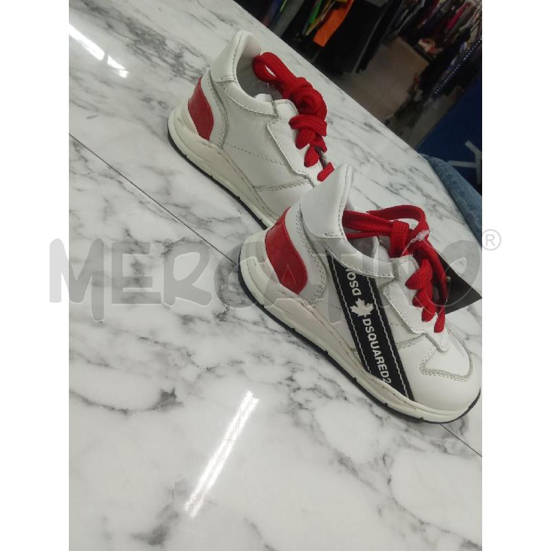 SCARPE BAMBINO BIANCHE LACCI ROSSI DSQUARED | Mercatino dell'Usato Benevento 3