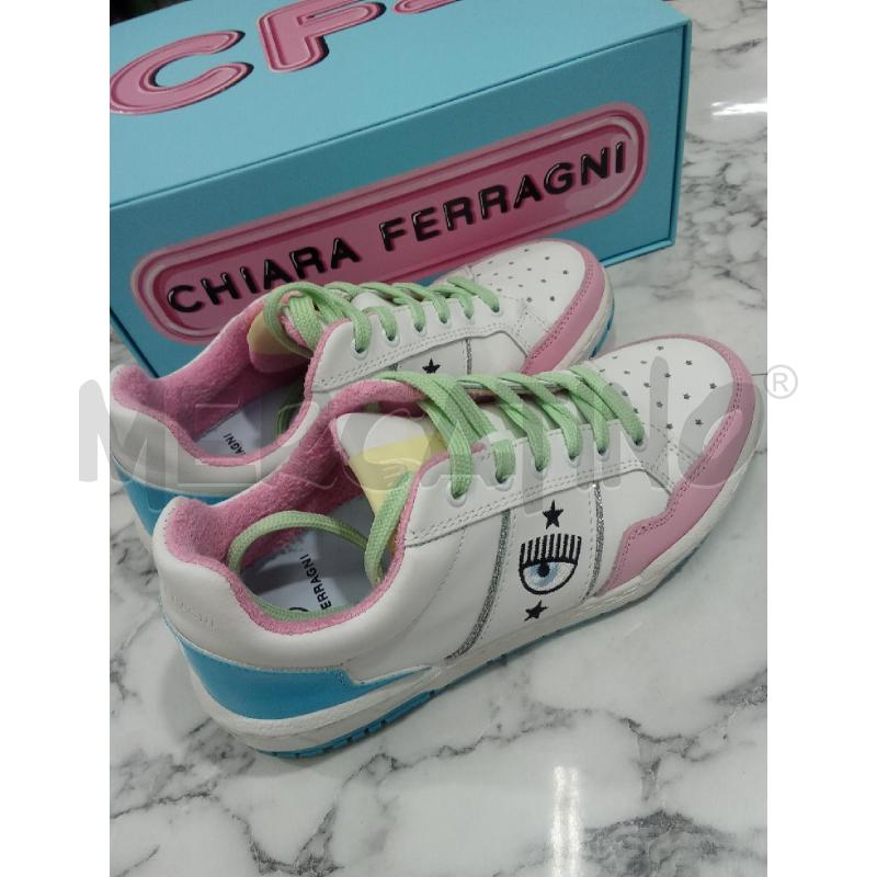 SCARPE DONNA BIANCHE ROSA E VERDI CHIARA FERRAGNI | Mercatino dell'Usato Benevento 3