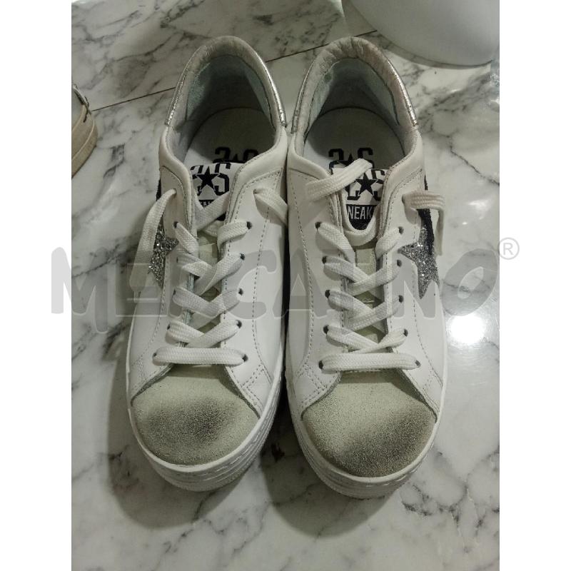 SCARPE DONNA BIANCHE STELLE GLITTER ZEPPA INTERNA 2STARS | Mercatino dell'Usato Benevento 1