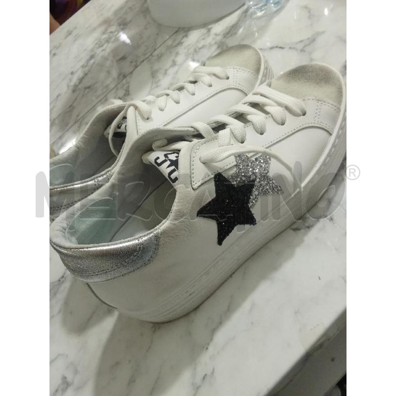 SCARPE DONNA BIANCHE STELLE GLITTER ZEPPA INTERNA 2STARS | Mercatino dell'Usato Benevento 2