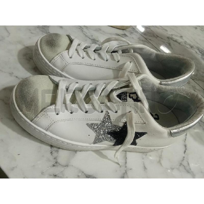 SCARPE DONNA BIANCHE STELLE GLITTER ZEPPA INTERNA 2STARS | Mercatino dell'Usato Benevento 4