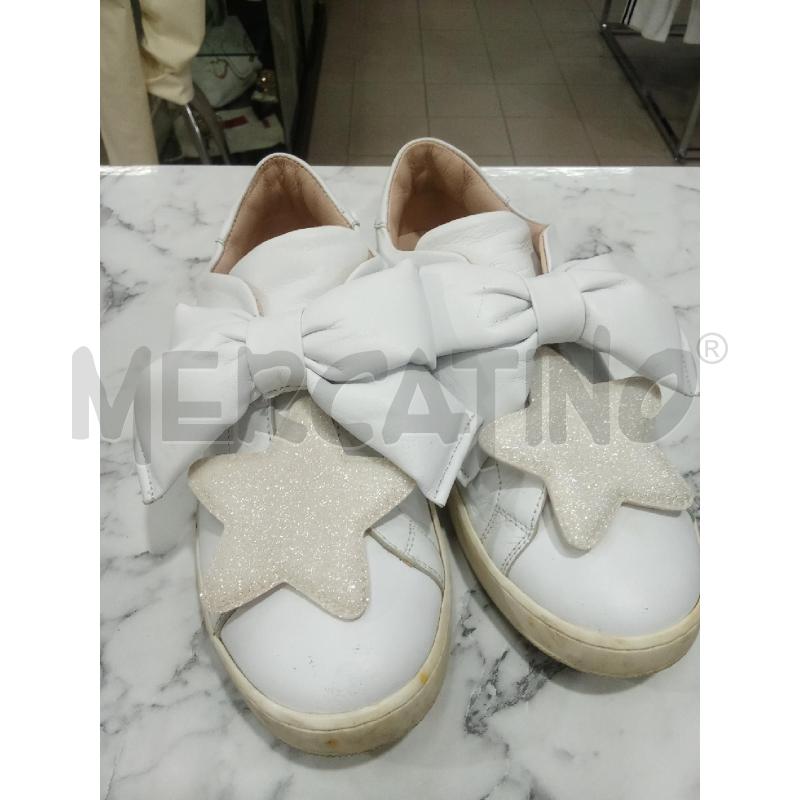 SCARPE DONNA BIANCO CON FIOCCO E STELLA FLORENS | Mercatino dell'Usato Benevento 1