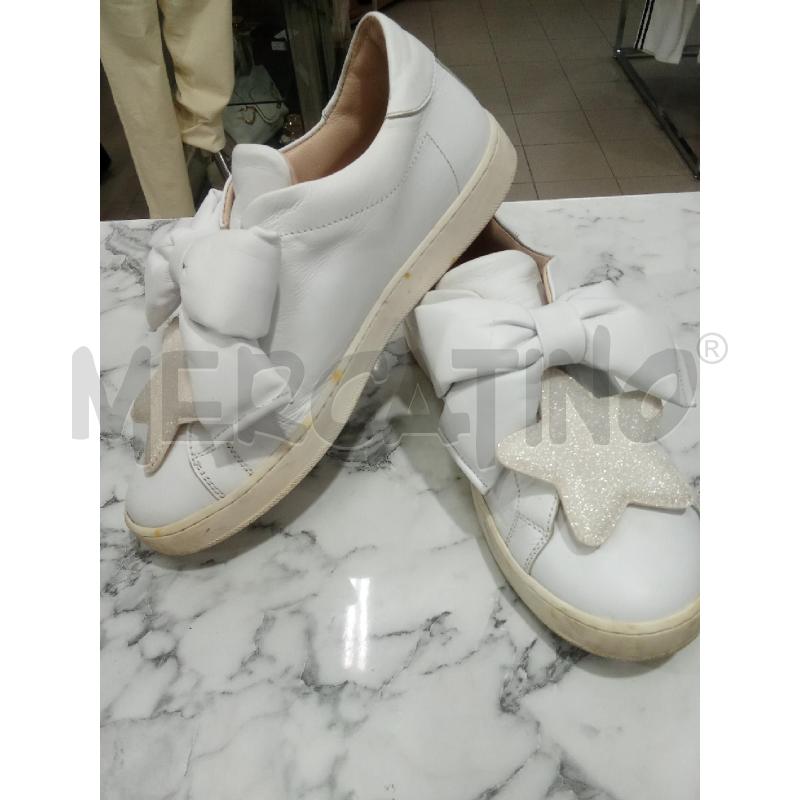 SCARPE DONNA BIANCO CON FIOCCO E STELLA FLORENS | Mercatino dell'Usato Benevento 2