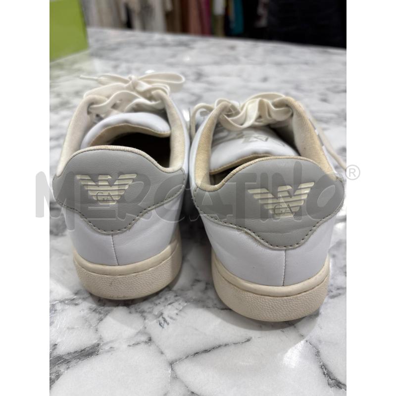 SCARPE DONNA BIANCO LOGO GRIGIO EMPORIO ARMANI  | Mercatino dell'Usato Benevento 3