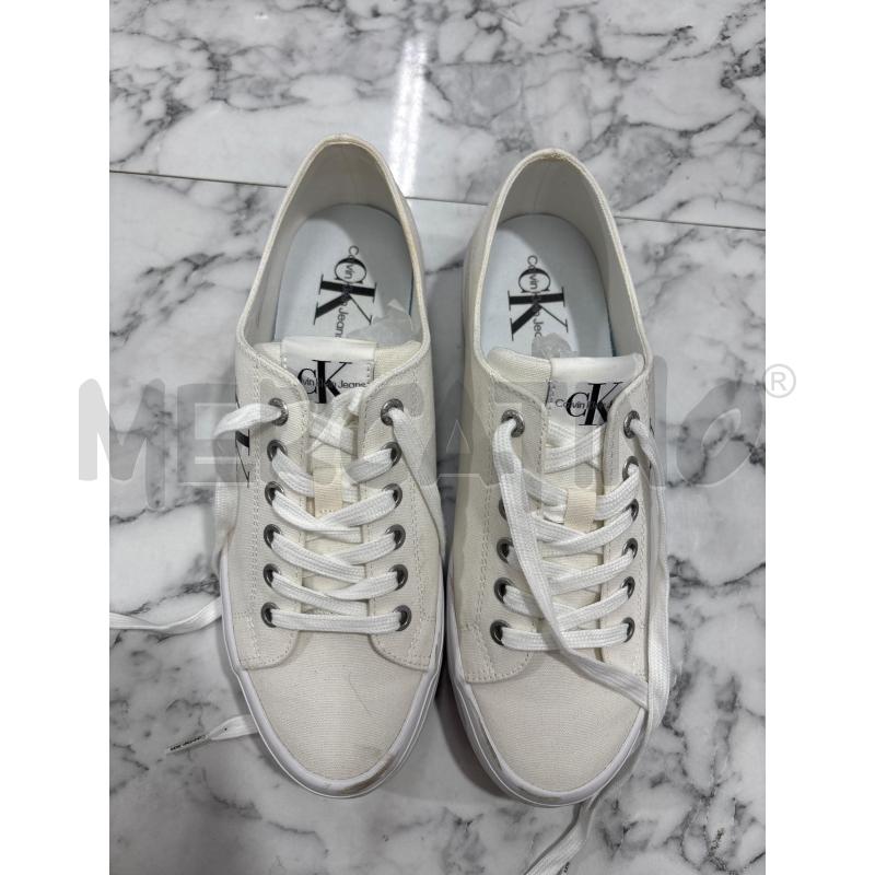 SCARPE DONNA CALVIN KLEIN JEANS BIANCO TELA CON PARA  | Mercatino dell'Usato Benevento 2