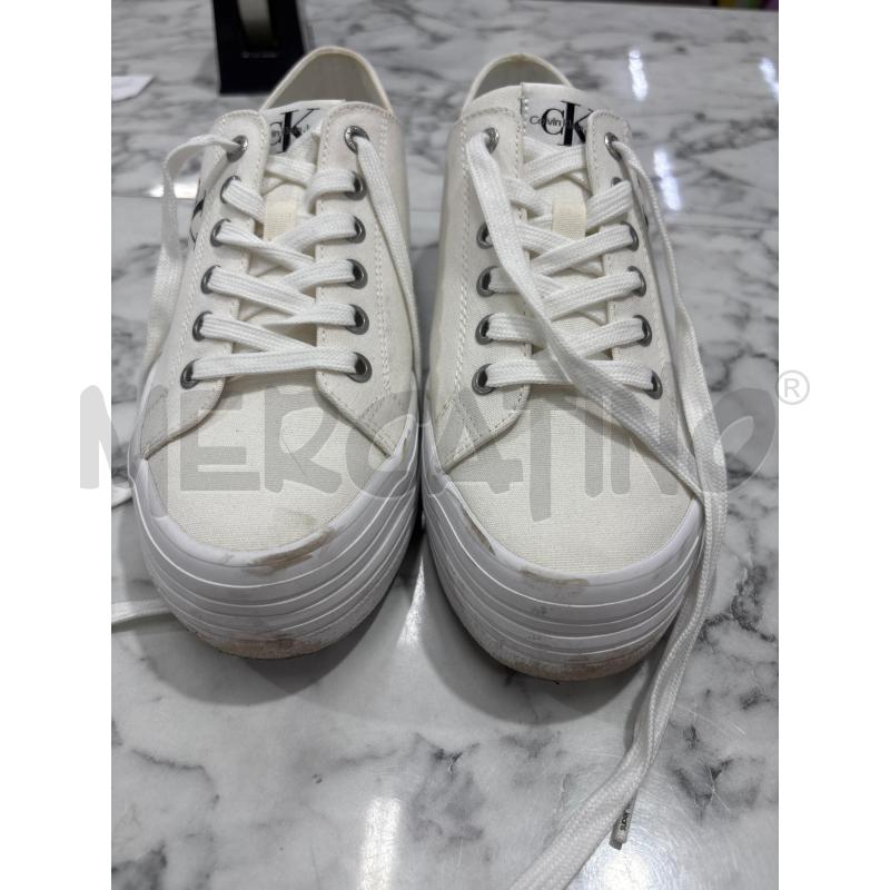 SCARPE DONNA CALVIN KLEIN JEANS BIANCO TELA CON PARA  | Mercatino dell'Usato Benevento 3