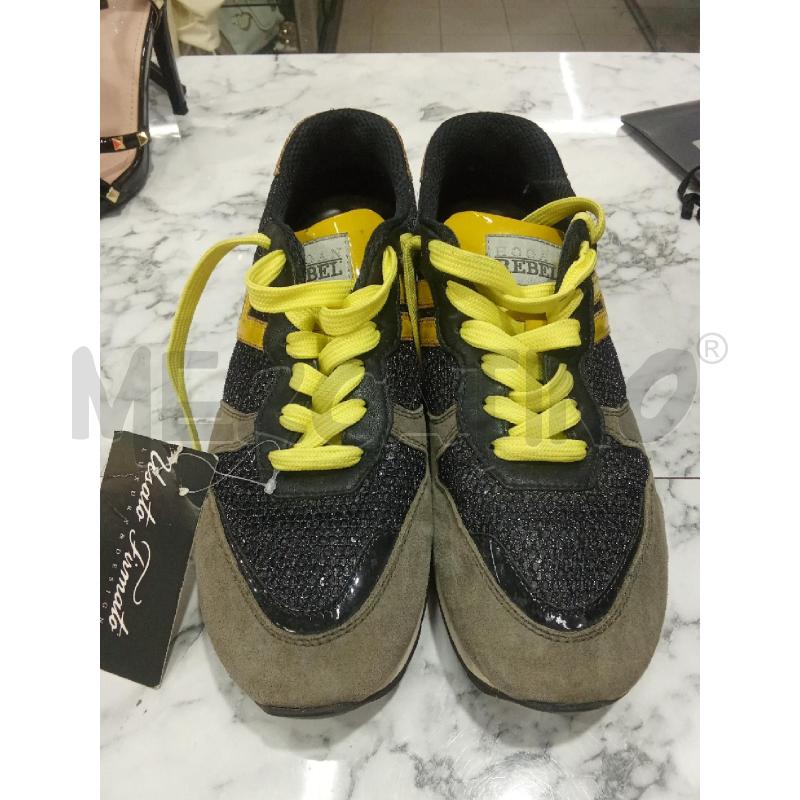 SCARPE DONNA HOGAN REBEL GRIGIO NERO INS GIALLO | Mercatino dell'Usato Benevento 1