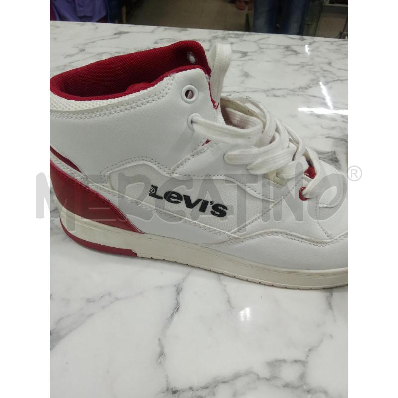 SCARPE UOMO BIANCHE INS. ROSSO LEVIS | Mercatino dell'Usato Benevento 3