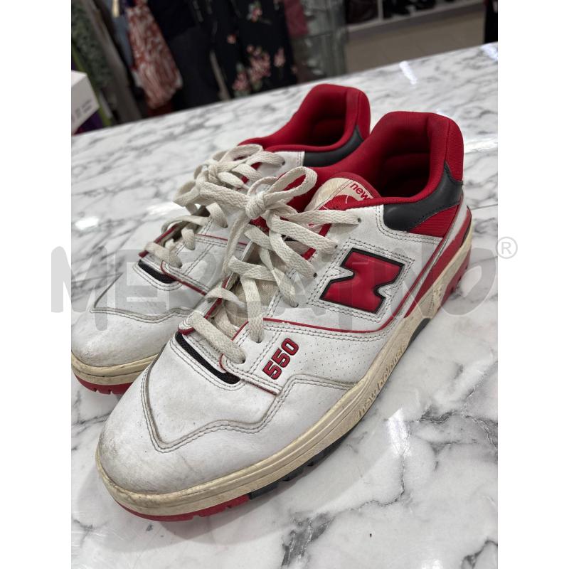 SCARPE UOMO BIANCO ROSSO NEW BALANCE 550  | Mercatino dell'Usato Benevento 1