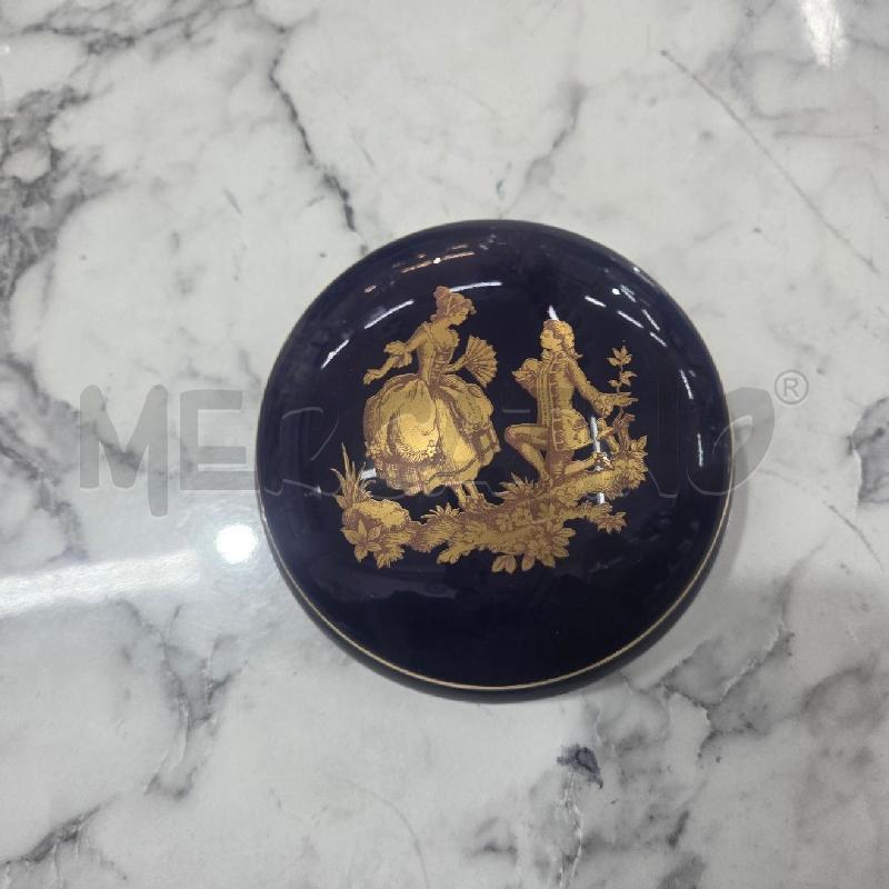 SCATOLA CER BLU BORDO DORATO LIMOGES | Mercatino dell'Usato Benevento 1