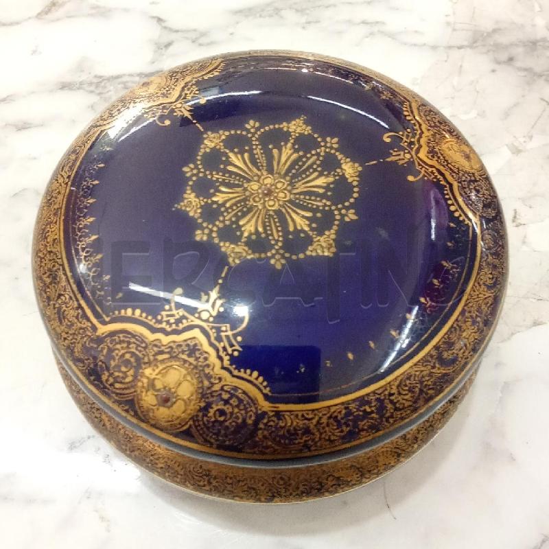 SCATOLINA PORCELLANA BLU DORATO LIMOGES DISEGNI | Mercatino dell'Usato Benevento 1