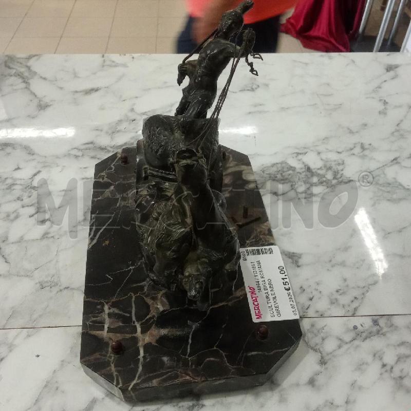 SCULTURA BIGA ROMANA GIREVOLE NERO  | Mercatino dell'Usato Benevento 3