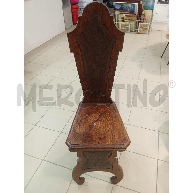 SEDIA LEGNO MARRONE SCHIENALE ALTO | Mercatino dell'Usato Benevento 1