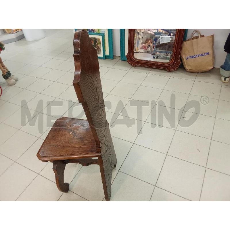 SEDIA LEGNO MARRONE SCHIENALE ALTO | Mercatino dell'Usato Benevento 3